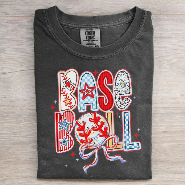 Brushstroke Baseball Coquette Vintage Tee