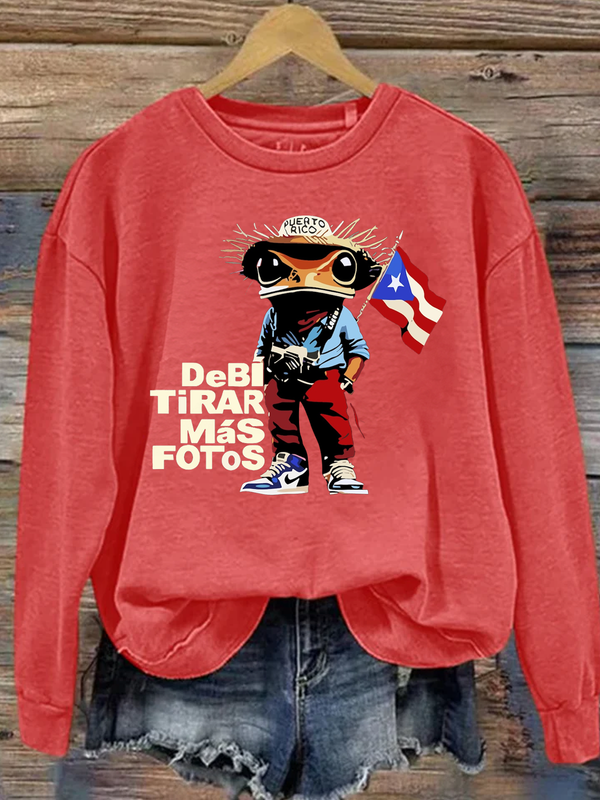 Bad Bunny Debi Tirar Mas Fotos Concho Printed Sweatshirt
