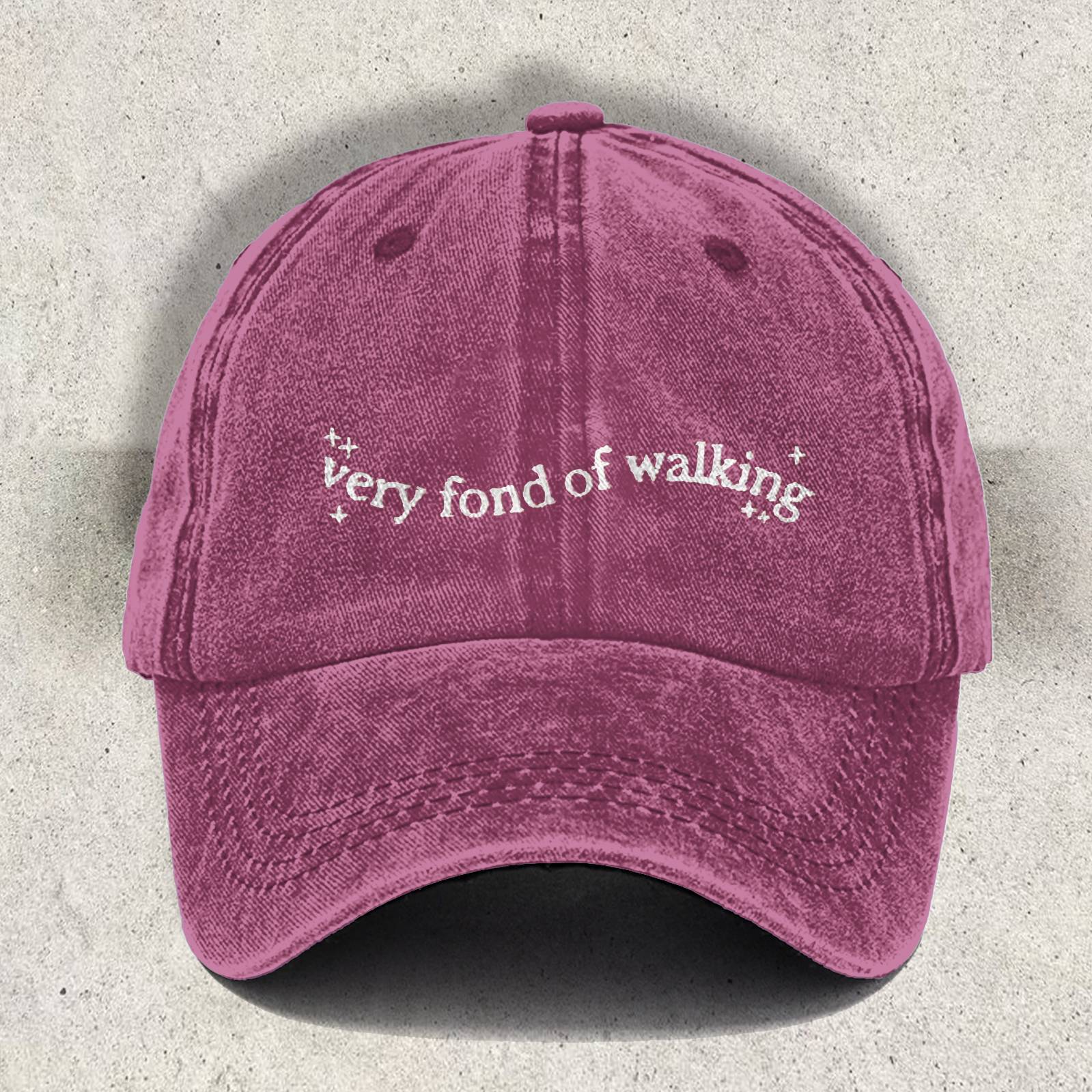 Pride & Prejudice Fond of Walking Vintage Embroidered Corduroy Dad Hat