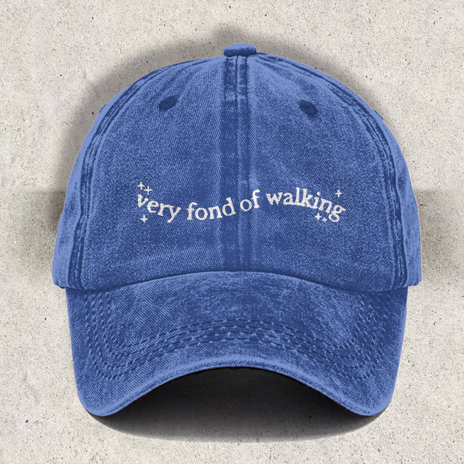 Pride & Prejudice Fond of Walking Vintage Embroidered Corduroy Dad Hat