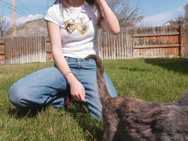 Pride and Prejudice Locket Design Baby Tee Women's Shirt