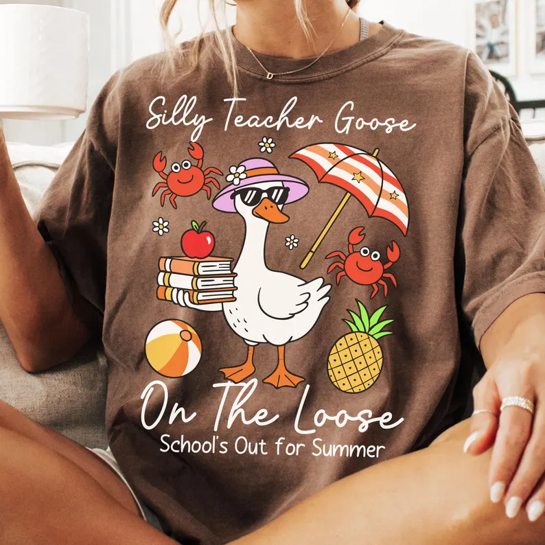 Last Day of School Teacher Goose T-shirt