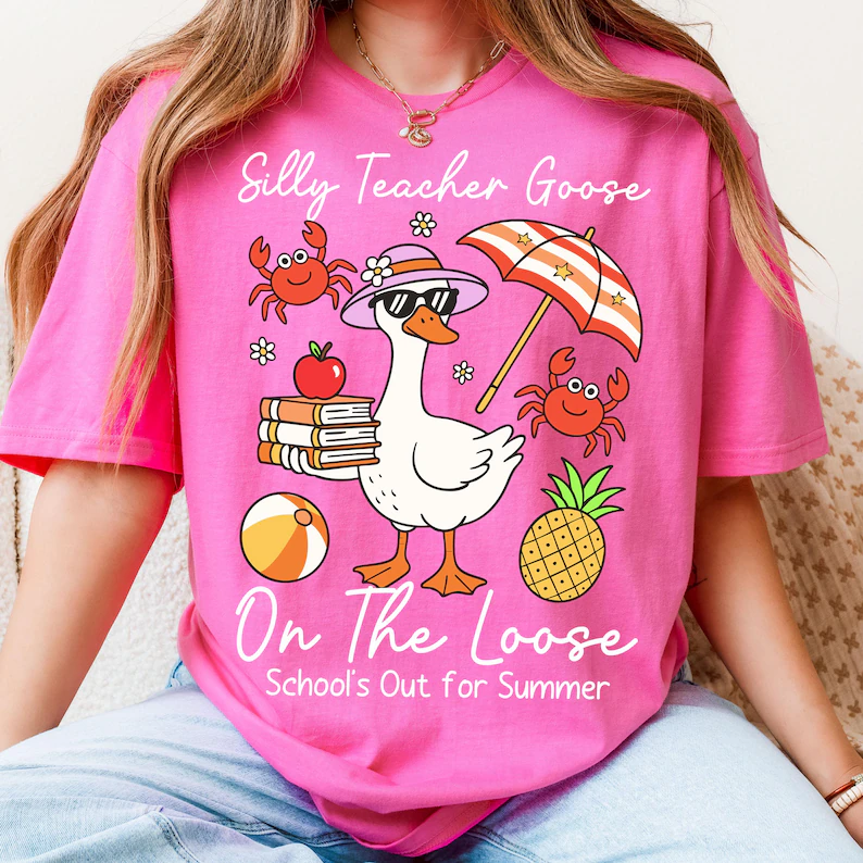 Last Day of School Teacher Goose T-shirt