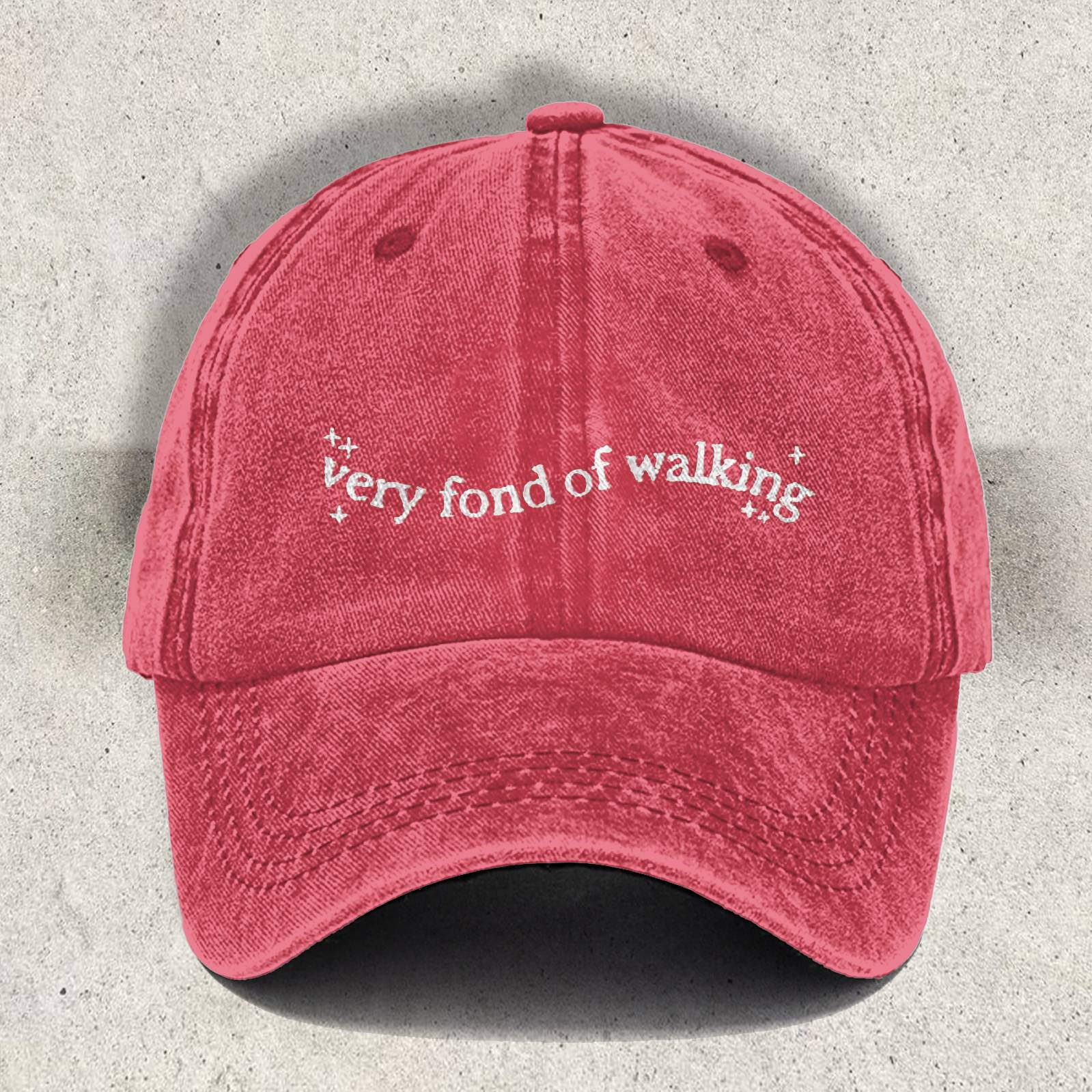 Pride & Prejudice Fond of Walking Vintage Embroidered Corduroy Dad Hat